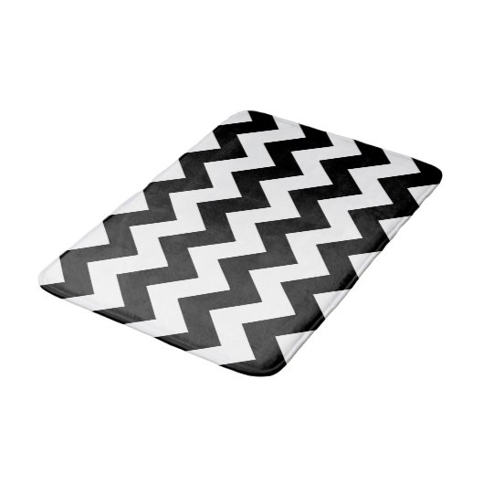 Zwart-wit Chevron Print Bath Mat (Gekanteld)