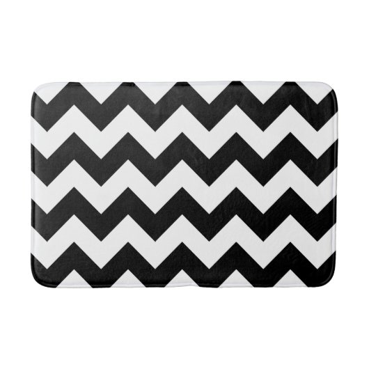 Zwart-wit Chevron Print Bath Mat (Voorkant)