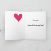 Zwart Wit Chevron Rood Hart Valentijn Feestdagen Kaart (Binnen)