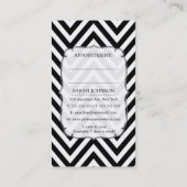 Zwart-wit Chevron Scissors Hair Stylist Afsprakenkaartje (Achterkant)