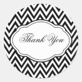  Zwart & Wit Chevron Sticker Label (Voorkant)