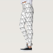Zwart-wit chevron streep leggings (Links)