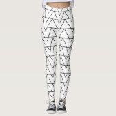 Zwart-wit chevron streep leggings (Voorkant)
