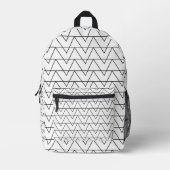 Zwart-wit chevron streeppatroon bedrukte rugzak (Voorkant)