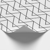 Zwart-wit chevron streeppatroon cadeaupapier (Hoek)