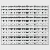 Zwart-wit chevron strepen cadeaupapier (Vlak)