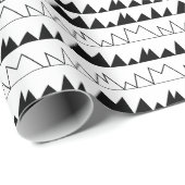 Zwart-wit chevron strepen cadeaupapier (Rol Hoek)