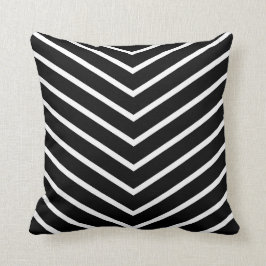 Zwart-wit chevron strepen decoratief kussen