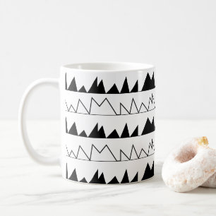 Zwart-wit Chevron Strepenpatroon Koffiemok