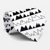 Zwart-wit chevron strepenpatroon stropdas (Opgerold)