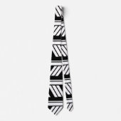 Zwart-wit chevron strepenpatroon stropdas (Voorkant)