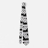 Zwart-wit chevron strepenpatroon stropdas (Achterkant)
