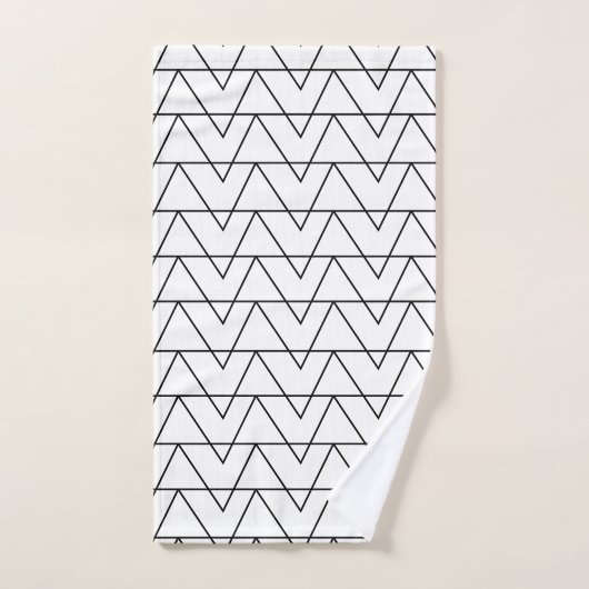 Zwart-wit Chevron Stripe Pattern Bad Handdoek (Handdoek)