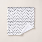 Zwart-wit Chevron Stripe Pattern Bad Handdoek (Wasdoekje)