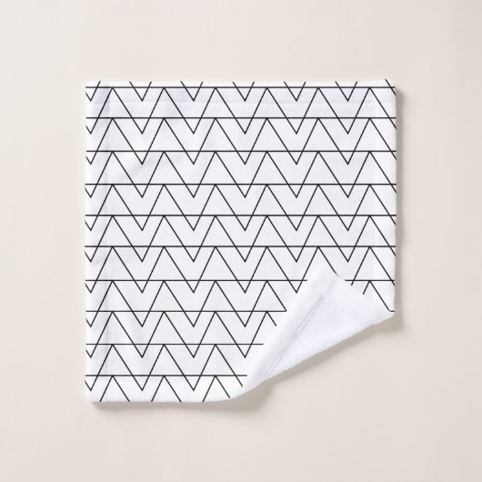 Zwart-wit Chevron Stripe Pattern Bad Handdoek (Wasdoekje)