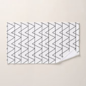Zwart-wit Chevron Stripe Pattern Bad Handdoek (Handdoek)