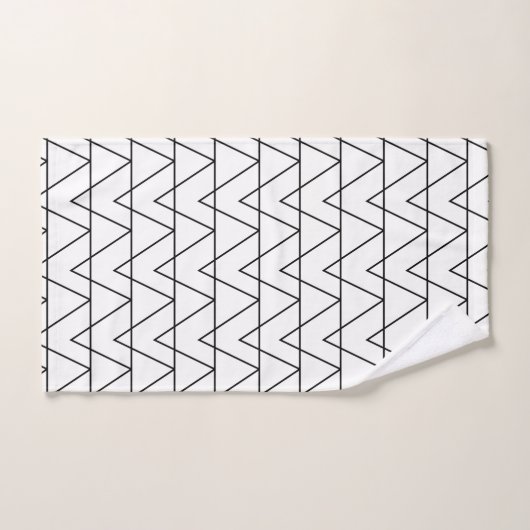 Zwart-wit Chevron Stripe Pattern Bad Handdoek (Handdoek)