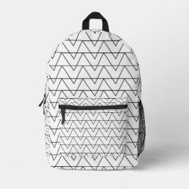 Zwart-wit Chevron Stripe Pattern Bedrukte Rugzak