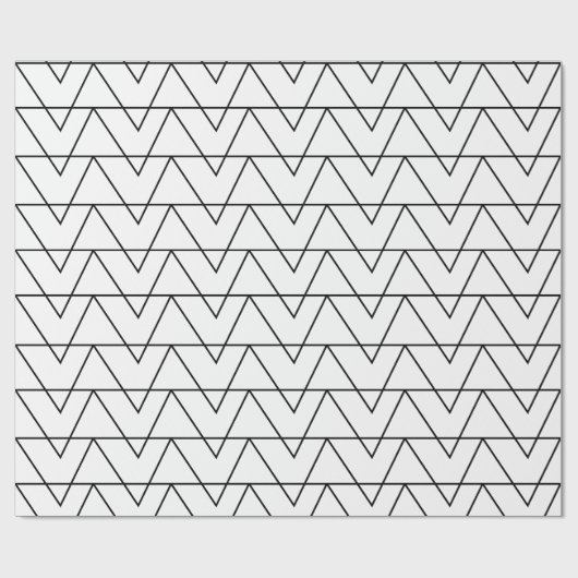 Zwart-wit Chevron Stripe Pattern Cadeaupapier (Vlak)