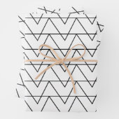 Zwart-wit Chevron Stripe Pattern Inpakpapier Vel (In situ)