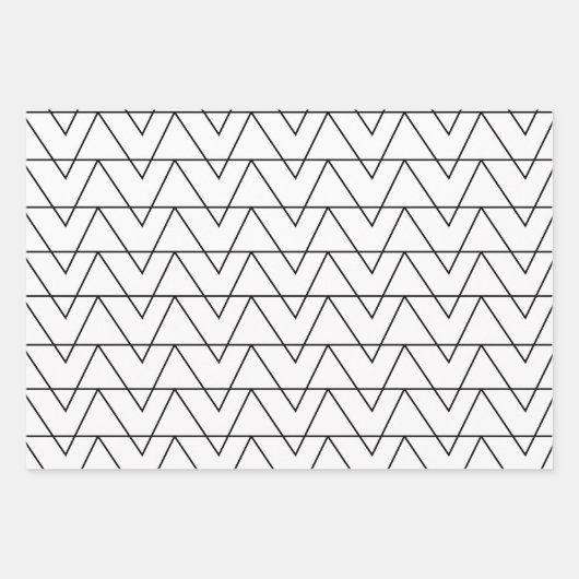 Zwart-wit Chevron Stripe Pattern Inpakpapier Vel (Voorkant)