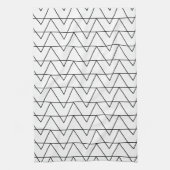 Zwart-wit Chevron Stripe Pattern Theedoek (Verticaal)
