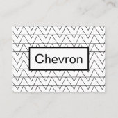 Zwart-wit Chevron Stripe Pattern Visitekaartje (Voorkant)