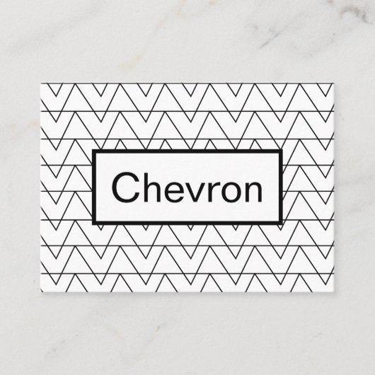 Zwart-wit Chevron Stripe Pattern Visitekaartje (Voorkant)