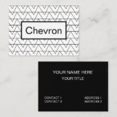 Zwart-wit Chevron Stripe Pattern Visitekaartje (Voorkant / Achterkant)