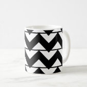Zwart-wit Chevron Stripe Zigzag Pattern Koffiemok (Voorkant rechts)