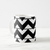 Zwart-wit Chevron Stripe Zigzag Pattern Koffiemok (Voorkant links)