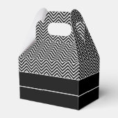 Zwart-wit Chevron Verjaardagsfeestje Bedankdoosjes (Achterkant)