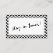 Zwart-wit Chevron "We hebben verplaatst" Plaats Ka Informatiekaartje (Achterkant)