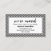 Zwart-wit Chevron "We hebben verplaatst" Plaats Ka Informatiekaartje (Voorkant)