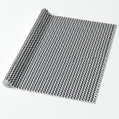 Zwart-wit Chevron Zig Zag Cadeaupapier (Uitgerold)
