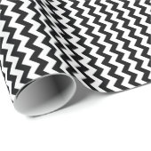 Zwart-wit Chevron Zig Zag Cadeaupapier (Rol Hoek)