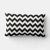 Zwart Wit Chevron Zig-Zag Geel Monogram Kussen (Achterkant)