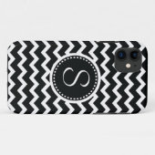 Zwart-wit Chevron Zig Zag Retro Elegance Case-Mate iPhone Case (Achterkant (horizontaal))