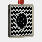 Zwart-wit Chevron Zig Zag Retro Elegance Metalen Ornament (Rechts)