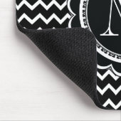Zwart-wit Chevron Zig Zag Retro Elegance Muismat (Hoek)