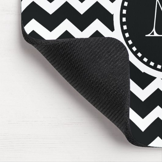 Zwart-wit Chevron Zig Zag Retro Elegance Muismat (Hoek)