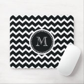 Zwart-wit Chevron Zig Zag Retro Elegance Muismat (Met muis)