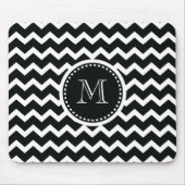Zwart-wit Chevron Zig Zag Retro Elegance Muismat (Voorkant)
