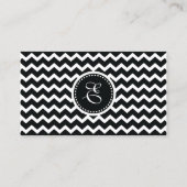 Zwart-wit Chevron Zig Zag Retro Elegance Visitekaartje (Achterkant)