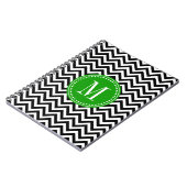 Zwart-wit Chevron Zigzag gepersonaliseerd Monogram Notitieboek (Linkerzijde)