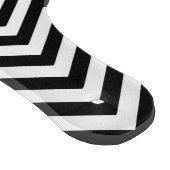 Zwart-wit Chevron Zigzag gepersonaliseerd Monogram Snijplank (Hoek)