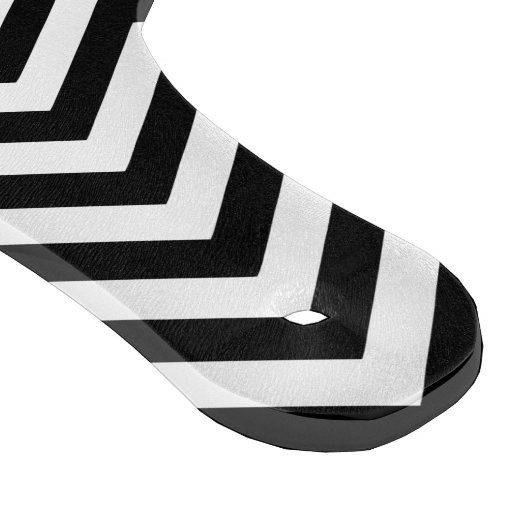 Zwart-wit Chevron Zigzag gepersonaliseerd Monogram Snijplank (Hoek)