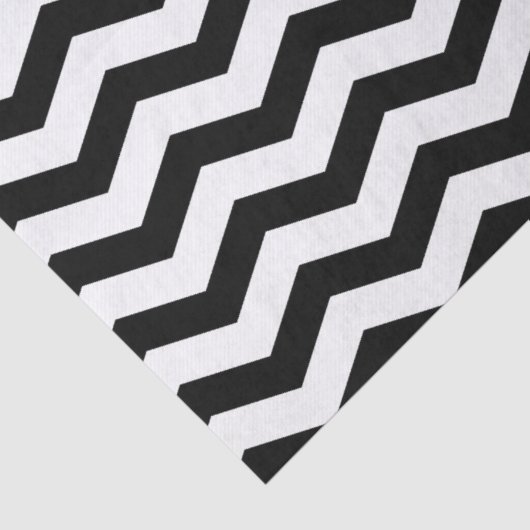 Zwart-wit Chevron Zigzag-papier Tissuepapier (Detail)