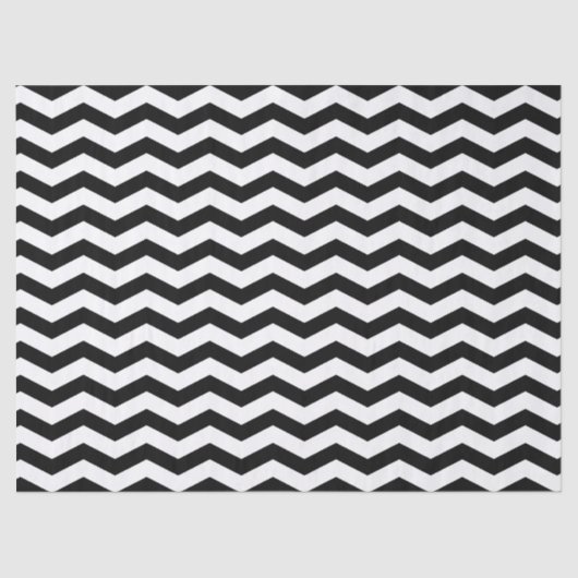 Zwart-wit Chevron Zigzag-papier Tissuepapier (Voorkant)