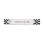 Zwart-wit Chevron Zigzag Patroon 2 Omwikkelbaar Adreslabel (Individueel)